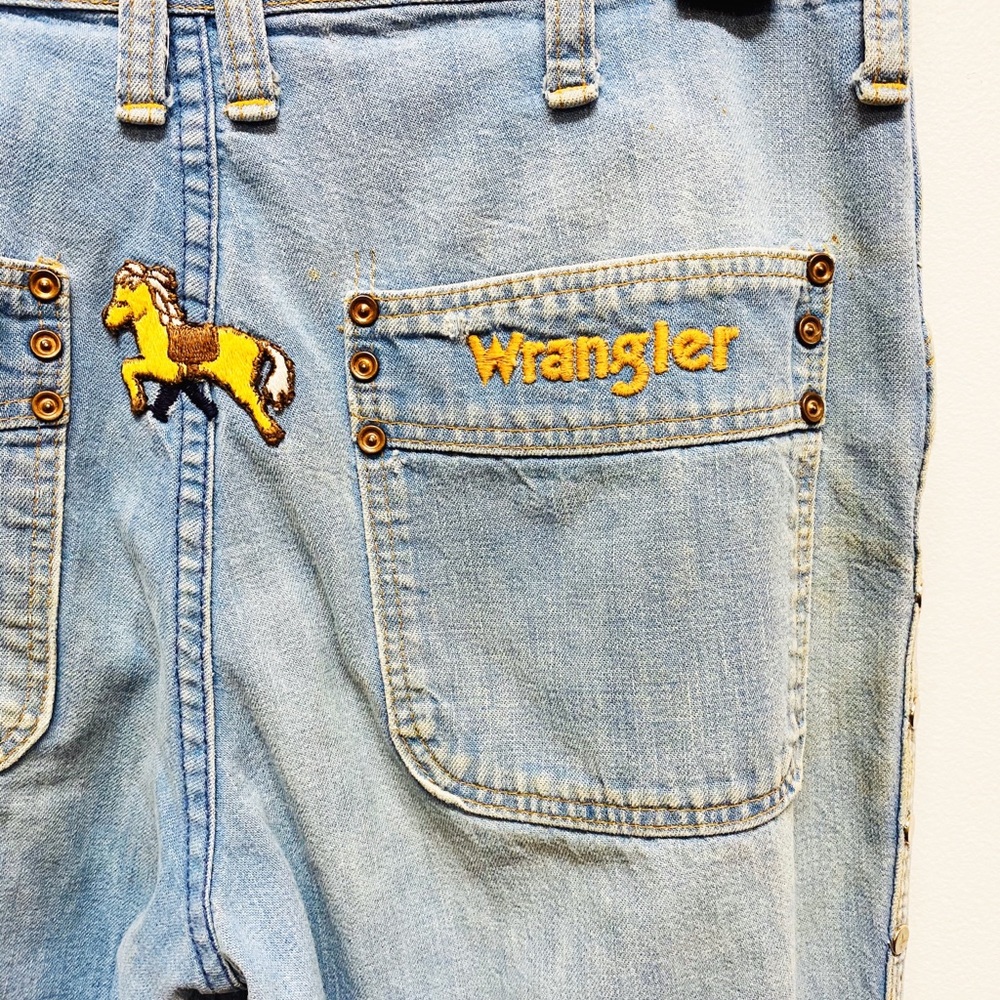 1970’s Wrangler distressed bell bottoms w/patch